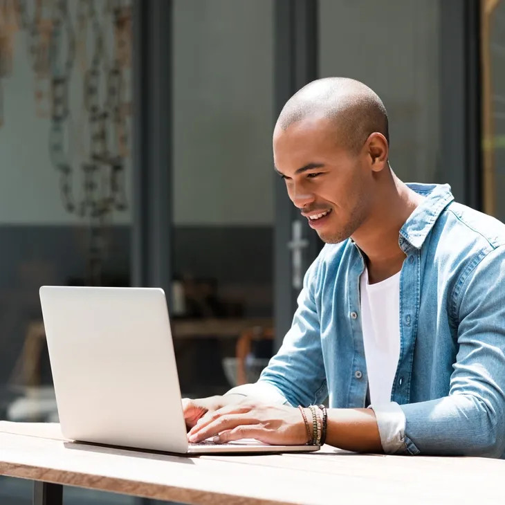 Person using a laptop